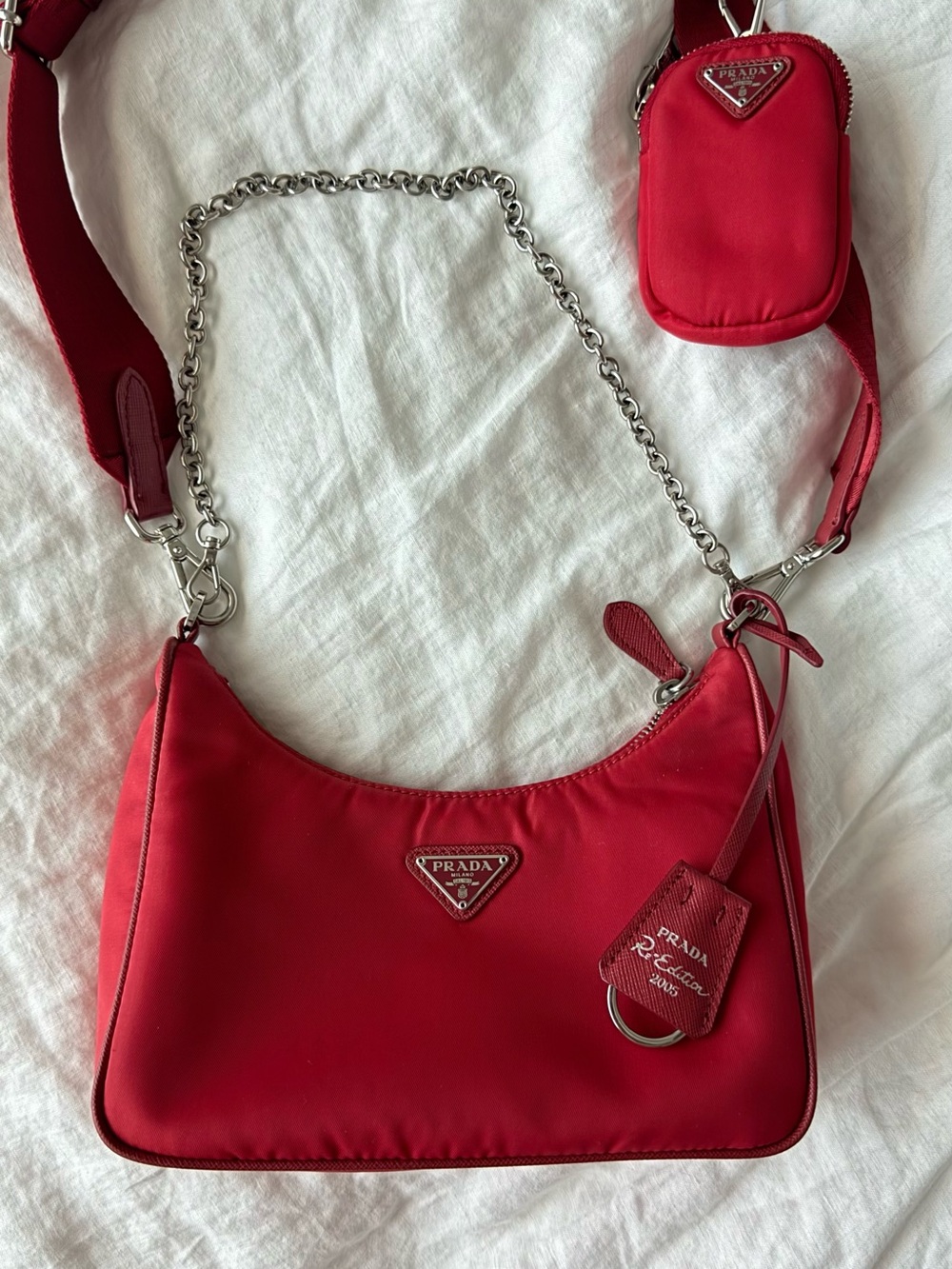 Prada Re Edition 2005 Nylon Shoulder Bag with Chain and Strap